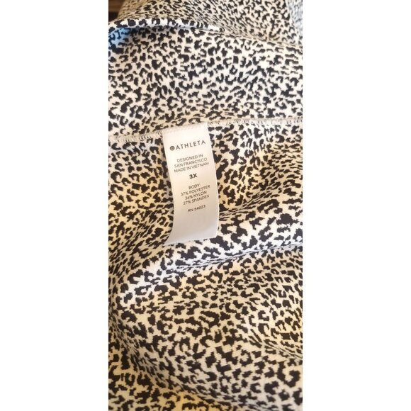 Athleta Black White Abstract Cropped Leggings Stretchy Plus Workout 3X - Picture 8 of 9